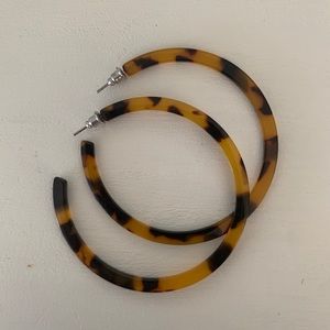 Tortoise Acrylic Hoop Earrings